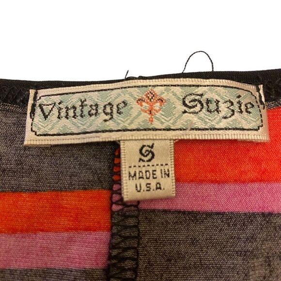 Vintage Suzie black and red striped top - Picture 8 of 10